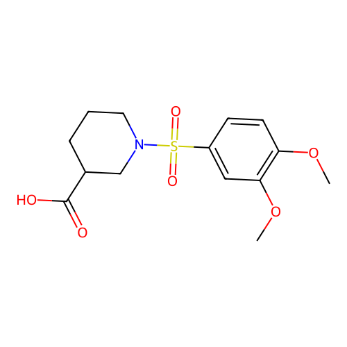 1-[(3,4-Dimethoxyphenyl)sulfonyl]piperidine-3-carboxylic acid structure