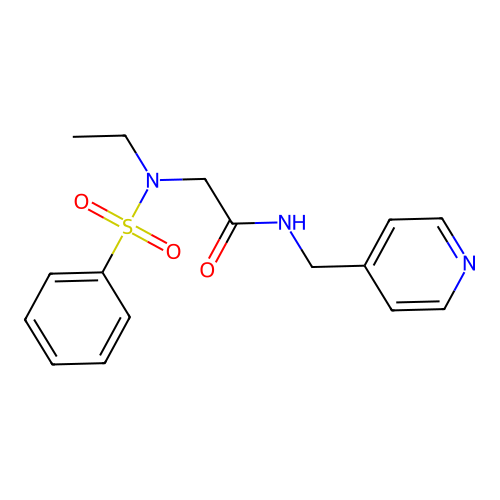 2-[benzenesulfonyl(ethyl)amino]-N-(pyridin-4-ylmethyl)acetamide structure