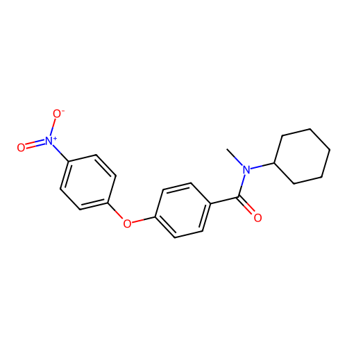 N-cyclohexyl-N-methyl-4-(4-nitrophenoxy)benzamide structure