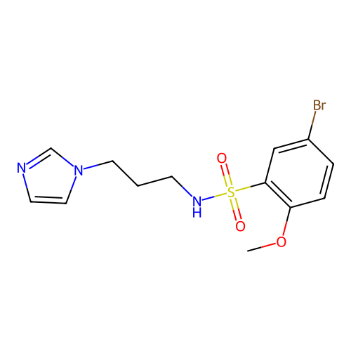 5-bromo-N-[3-(1H-imidazol-1-yl)propyl]-2-methoxybenzenesulfonamide structure