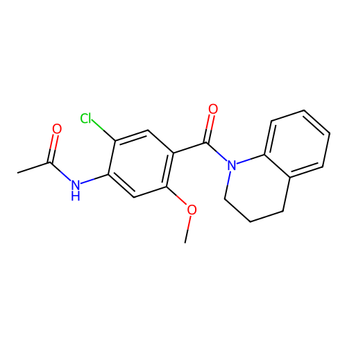 N-[2-chloro-4-(3,4-dihydro-2H-quinoline-1-carbonyl)-5-methoxyphenyl]acetamide structure