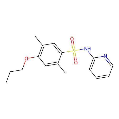 2,5-dimethyl-4-propoxy-N-pyridin-2-ylbenzenesulfonamide structure