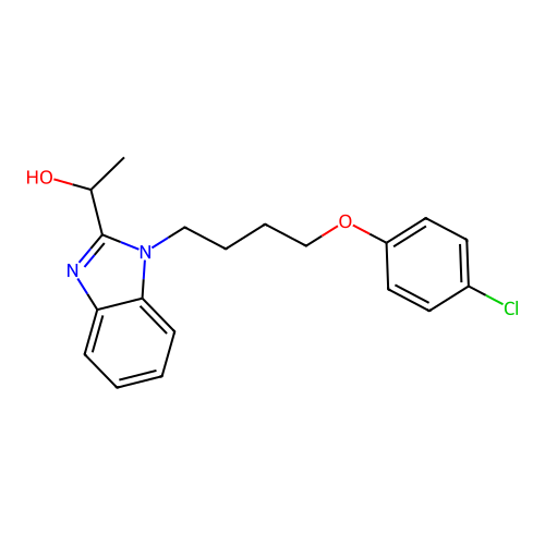1-[1-[4-(4-Chlorophenoxy)butyl]benzimidazol-2-yl]ethanol structure