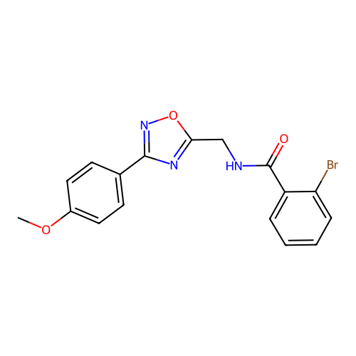 2-bromo-N-{[3-(4-methoxyphenyl)-1,2,4-oxadiazol-5-yl]methyl}benzamide structure