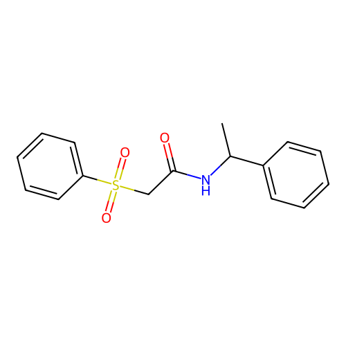 2-(benzenesulfonyl)-N-(1-phenylethyl)acetamide structure