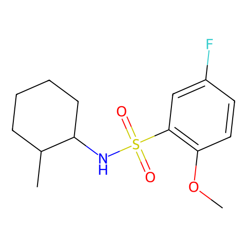 5-fluoro-2-methoxy-N-(2-methylcyclohexyl)benzenesulfonamide structure