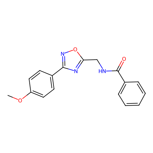 N-[[3-(4-methoxyphenyl)-1,2,4-oxadiazol-5-yl]methyl]benzamide structure