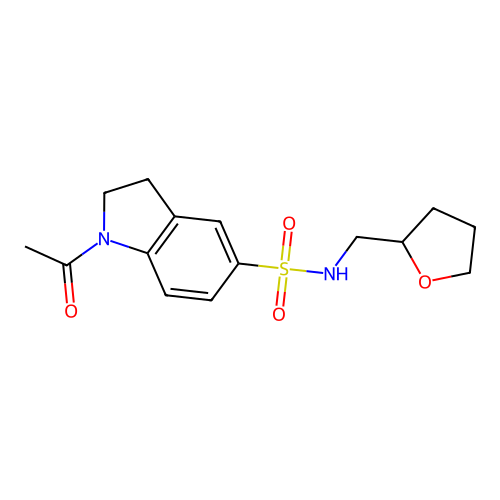 1-acetyl-N-(oxolan-2-ylmethyl)-2,3-dihydroindole-5-sulfonamide structure