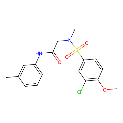 2-[(3-chloro-4-methoxyphenyl)sulfonyl-methylamino]-N-(3-methylphenyl)acetamide structure