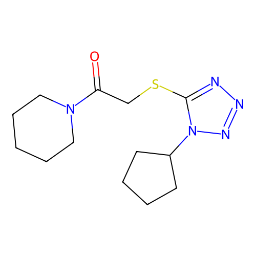 2-(1-Cyclopentyltetrazol-5-yl)sulfanyl-1-piperidin-1-ylethanone structure