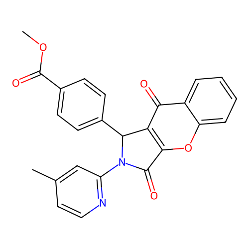 methyl 4-[2-(4-methylpyridin-2-yl)-3,9-dioxo-1H-chromeno[2,3-c]pyrrol-1-yl]benzoate structure