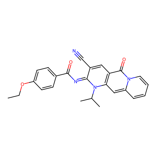 (E)-N-(3-cyano-1-isopropyl-5-oxo-1H-pyrido[1,2-g][1,6]naphthyridin-2(5H)-ylidene)-4-ethoxybenzamide structure