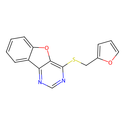 4-(Furan-2-ylmethylsulfanyl)-[1]benzofuro[3,2-d]pyrimidine structure