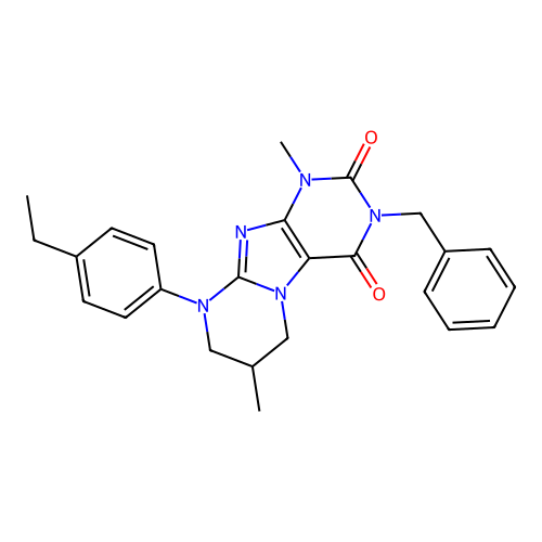 3-benzyl-9-(4-ethylphenyl)-1,7-dimethyl-6,7,8,9-tetrahydropyrimido[2,1-f]purine-2,4(1H,3H)-dione structure