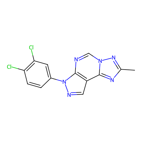 7-(3,4-dichlorophenyl)-2-methyl-7H-pyrazolo[4,3-e][1,2,4]triazolo[1,5-c]pyrimidine structure