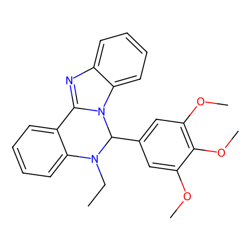 5-Ethyl-6-(3,4,5-trimethoxyphenyl)-5,6-dihydrobenzimidazo[1,2-c]quinazoline structure