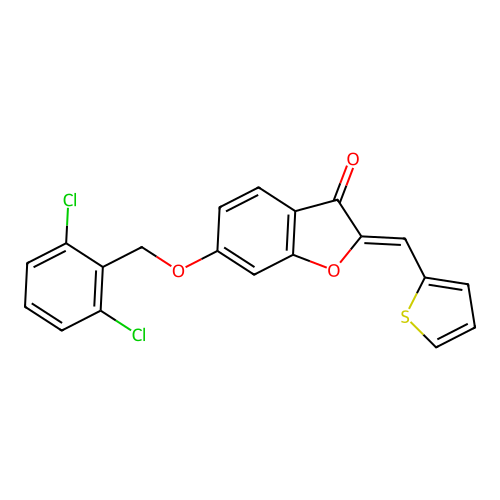 6-[(2,6-Dichlorophenyl)methoxy]-2-(2-thienylmethylene)benzo[b]furan-3-one structure