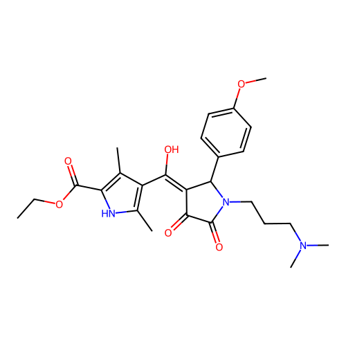 ethyl 4-(1-(3-(dimethylamino)propyl)-4-hydroxy-2-(4-methoxyphenyl)-5-oxo-2,5-dihydro-1H-pyrrole-3-carbonyl)-3,5-dimethyl-1H-pyrrole-2-carboxylate structure