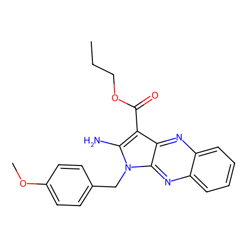 propyl 2-amino-1-(4-methoxybenzyl)-1H-pyrrolo[2,3-b]quinoxaline-3-carboxylate structure