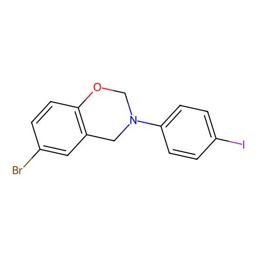 6-bromo-3-(4-iodophenyl)-3,4-dihydro-2H-1,3-benzoxazine structure