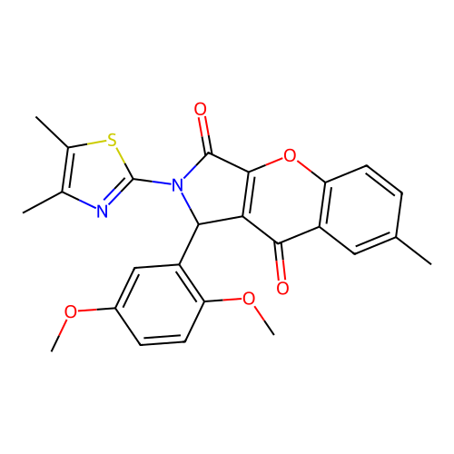 1-(2,5-dimethoxyphenyl)-2-(4,5-dimethyl-1,3-thiazol-2-yl)-7-methyl-1,2-dihydrochromeno[2,3-c]pyrrole-3,9-dione structure