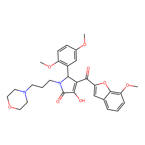 5-(2,5-Dimethoxyphenyl)-3-hydroxy-4-[(7-methoxybenzo[d]furan-2-yl)carbonyl]-1-(3-morpholin-4-ylpropyl)-3-pyrrolin-2-one structure