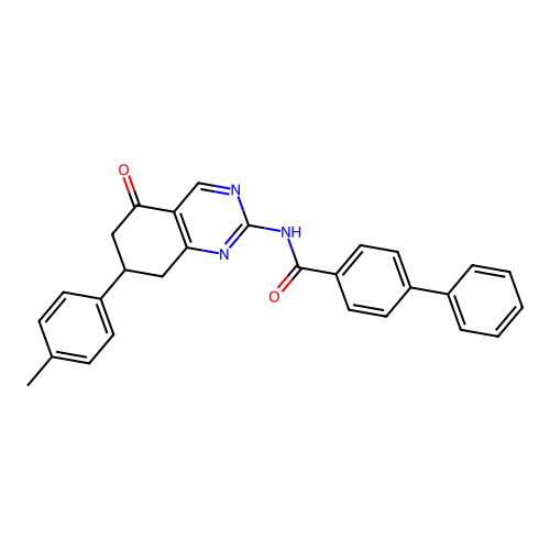 N-[7-(4-methylphenyl)-5-oxo-5,6,7,8-tetrahydroquinazolin-2-yl]biphenyl-4-carboxamide structure