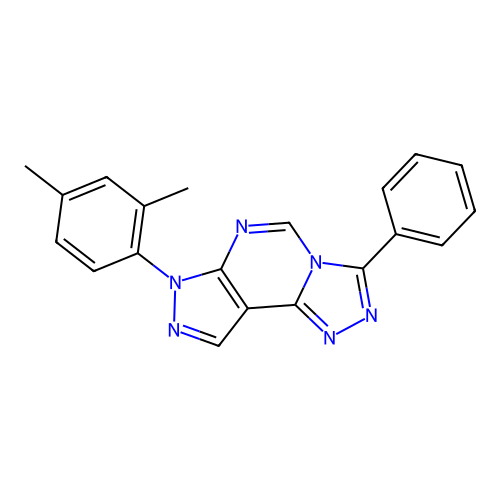 7-(2,4-dimethylphenyl)-3-phenyl-7H-pyrazolo[4,3-e][1,2,4]triazolo[4,3-c]pyrimidine structure