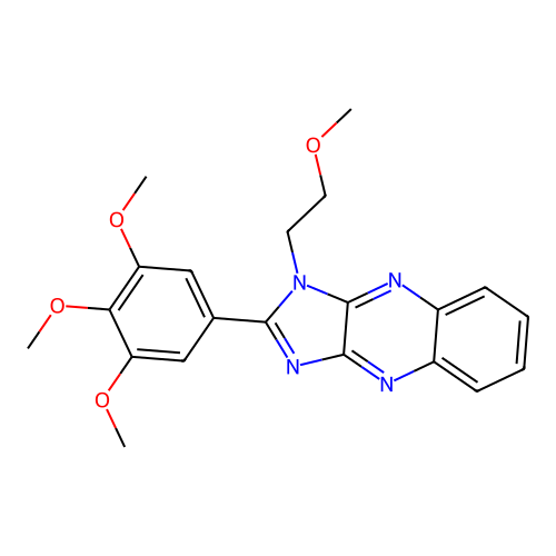 1-(2-methoxyethyl)-2-(3,4,5-trimethoxyphenyl)-1H-imidazo[4,5-b]quinoxaline structure