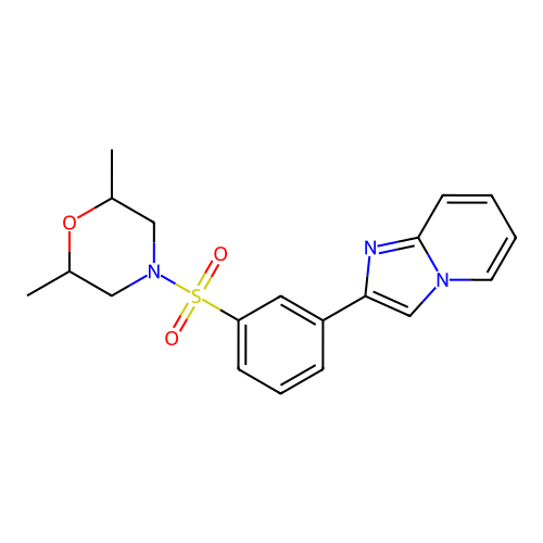 2-{3-[(2,6-Dimethylmorpholin-4-yl)sulfonyl]phenyl}imidazo[1,2-a]pyridine structure
