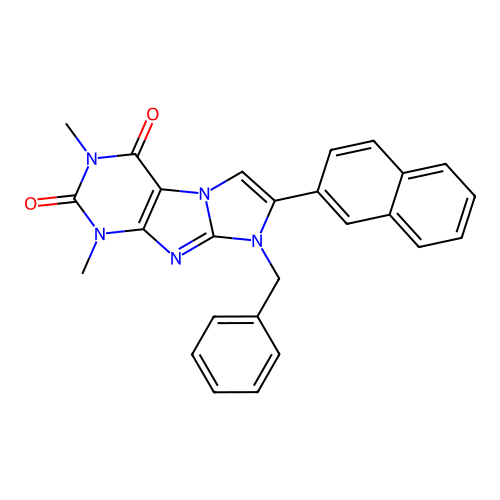 8-benzyl-1,3-dimethyl-7-(naphthalen-2-yl)-1H-imidazo[2,1-f]purine-2,4(3H,8H)-dione structure