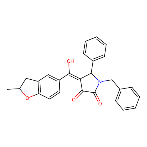 1-benzyl-3-hydroxy-4-(2-methyl-2,3-dihydro-1-benzofuran-5-carbonyl)-5-phenyl-2,5-dihydro-1H-pyrrol-2-one structure