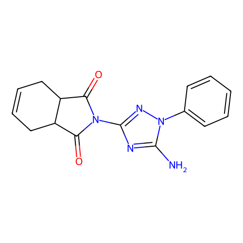 2-(5-Amino-1-phenyl-1,2,4-triazol-3-yl)-3a,4,7,7a-tetrahydroisoindole-1,3-dione structure