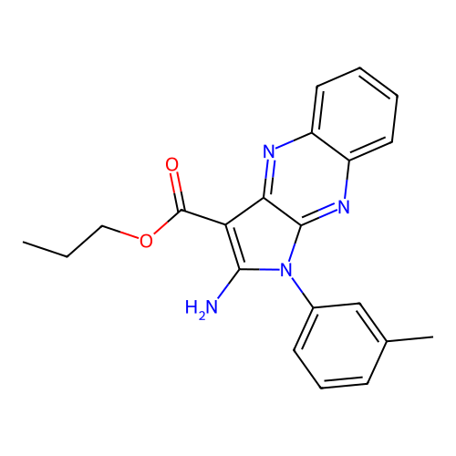 Propyl 2-amino-1-(3-methylphenyl)pyrrolo[3,2-b]quinoxaline-3-carboxylate structure
