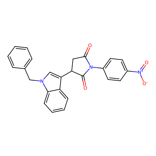 3-(1-benzyl-1H-indol-3-yl)-1-(4-nitrophenyl)pyrrolidine-2,5-dione structure