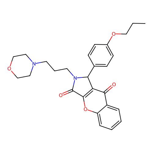 2-(3-morpholin-4-ylpropyl)-1-(4-propoxyphenyl)-1H-chromeno[2,3-c]pyrrole-3,9-dione structure