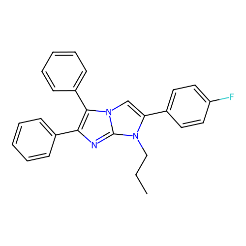 2-(4-fluorophenyl)-5,6-diphenyl-1-propyl-1H-imidazo[1,2-a]imidazole structure