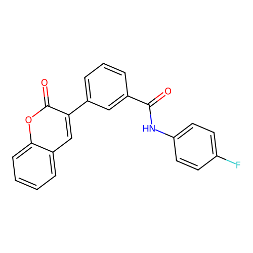N-(4-fluorophenyl)-3-(2-oxo-2H-chromen-3-yl)benzamide structure