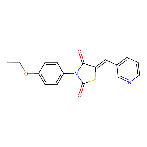 (Z)-3-(4-ethoxyphenyl)-5-(pyridin-3-ylmethylene)thiazolidine-2,4-dione structure
