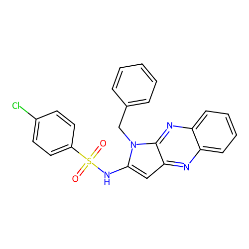 N-(1-benzyl-1H-pyrrolo[2,3-b]quinoxalin-2-yl)-4-chlorobenzenesulfonamide structure
