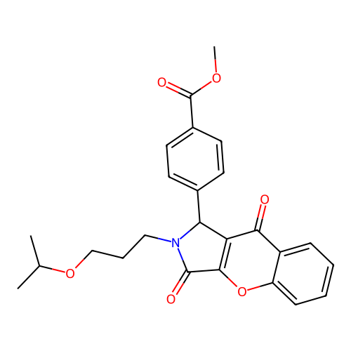 methyl 4-[3,9-dioxo-2-(3-propan-2-yloxypropyl)-1H-chromeno[2,3-c]pyrrol-1-yl]benzoate structure