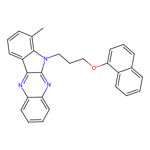 [3-(4-Methylindolo[2,3-b]quinoxalin-5-yl)propoxy]naphthalene structure