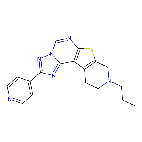 9-propyl-2-(pyridin-4-yl)-8,9,10,11-tetrahydropyrido[4',3':4,5]thieno[3,2-e][1,2,4]triazolo[1,5-c]pyrimidine structure
