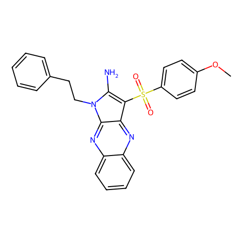 3-(4-methoxyphenyl)sulfonyl-1-phenethylpyrrolo[3,2-b]quinoxalin-2-amine structure