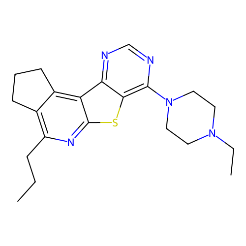 7-(4-ethylpiperazin-1-yl)-4-propyl-2,3-dihydro-1H-cyclopenta[4',5']pyrido[3',2':4,5]thieno[3,2-d]pyrimidine structure