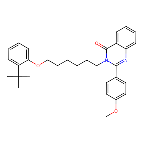 3-[6-(2-tert-butylphenoxy)hexyl]-2-(4-methoxyphenyl)quinazolin-4(3H)-one structure