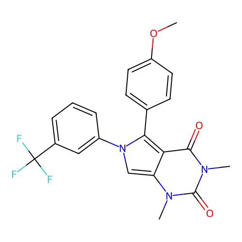 5-(4-methoxyphenyl)-1,3-dimethyl-6-(3-(trifluoromethyl)phenyl)-1H-pyrrolo[3,4-d]pyrimidine-2,4(3H,6H)-dione structure