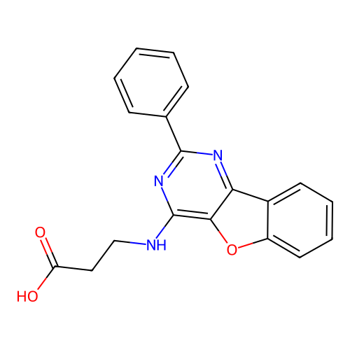 N-(2-phenyl[1]benzofuro[3,2-d]pyrimidin-4-yl)-beta-alanine structure