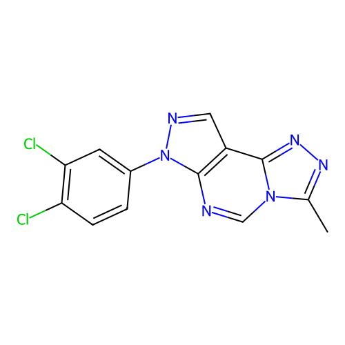 7-(3,4-dichlorophenyl)-3-methyl-7H-pyrazolo[4,3-e][1,2,4]triazolo[4,3-c]pyrimidine structure