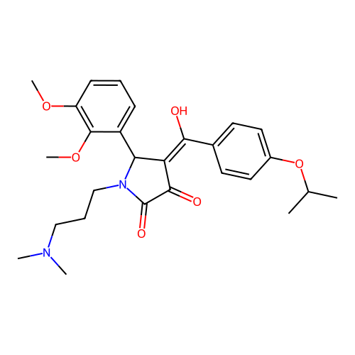 (4E)-5-(2,3-dimethoxyphenyl)-1-[3-(dimethylamino)propyl]-4-[hydroxy-(4-propan-2-yloxyphenyl)methylidene]pyrrolidine-2,3-dione structure
